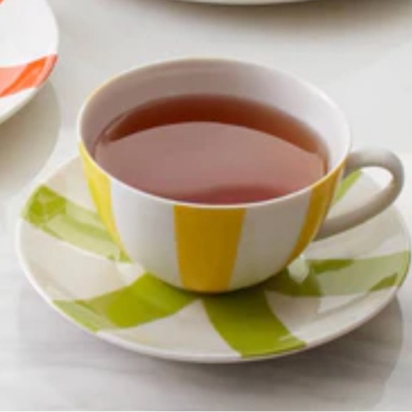 Gasp! Jonathan Adler Helsinki Striped Tea Cups Coffee Mugs and Saucers Set of 2 - Picture 11 of 11